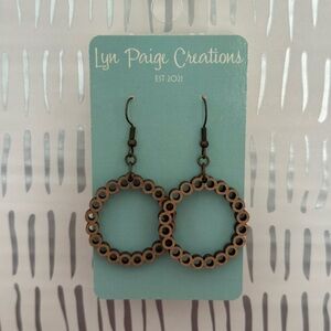 Wooden Brown Circle Earrings